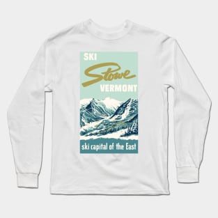 2021 Stowe Vermont Vintage Ski Poster Long Sleeve T-Shirt